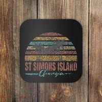 Beach Coastal City Vacation Souvenir St Simons Island Coaster thumb 0