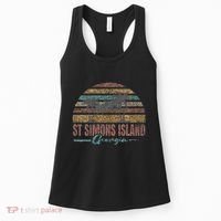 Beach Coastal City Vacation Souvenir St Simons Island Women's Tank Top thumb 0