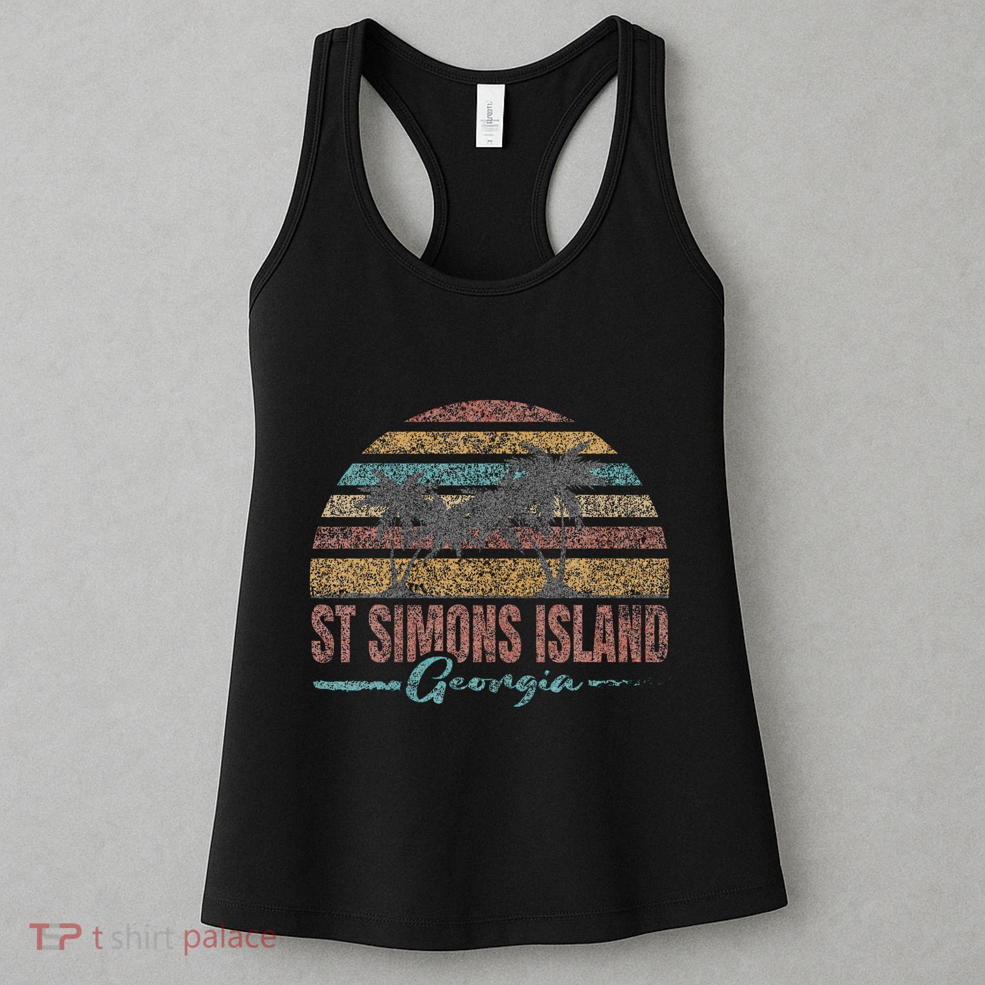 Beach Coastal City Vacation Souvenir St Simons Island Women's Tank Top
