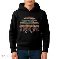 Beach Coastal City Vacation Souvenir St Simons Island Kids Hoodie thumb 4