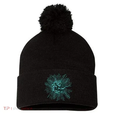 Binary Coding Computer Nerd Geeks Programmer Funny Coding Pom Pom 12in Knit Beanie