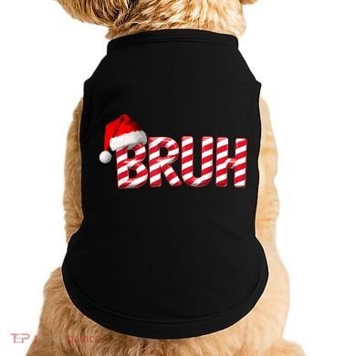 Bruh Christmas Candy Cane For Funny Xmas Bruh Doggie Tank