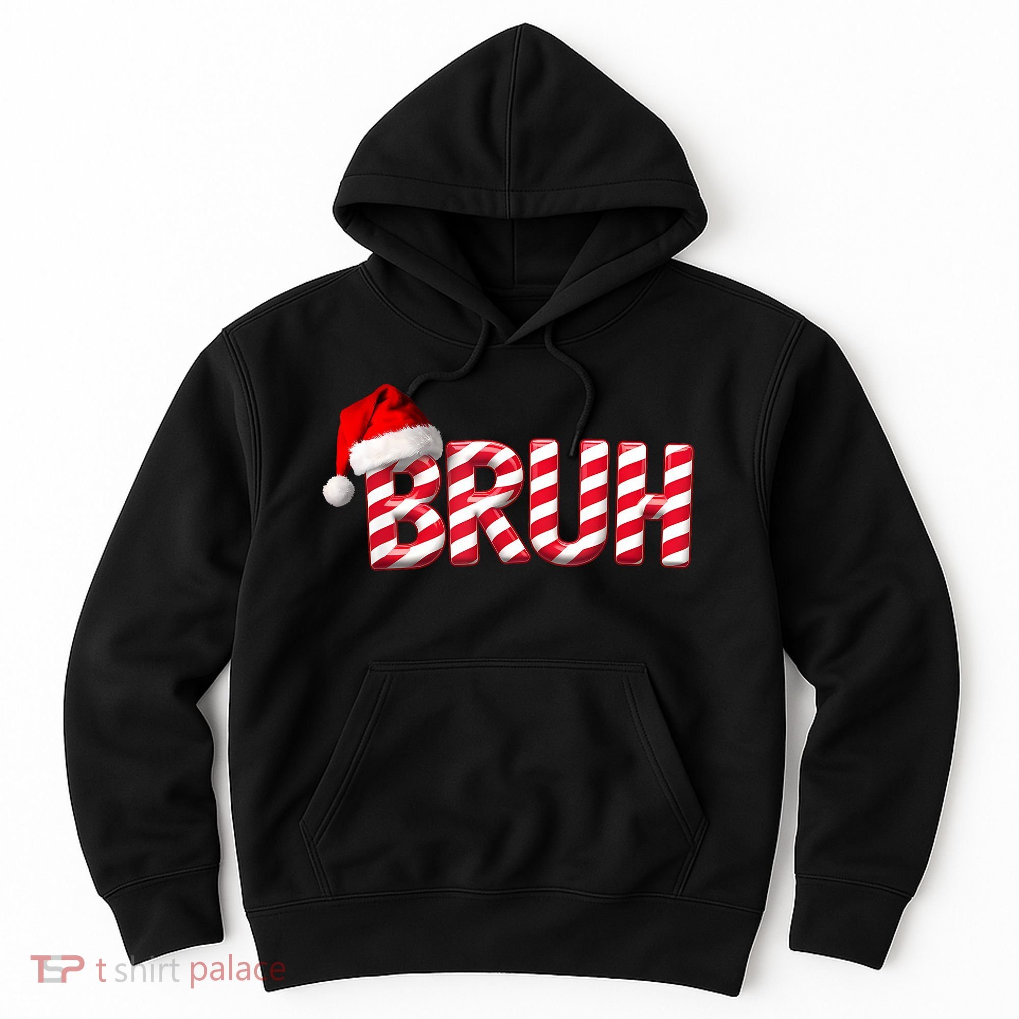 Bruh Christmas Candy Cane For Funny Xmas Bruh Hoodie