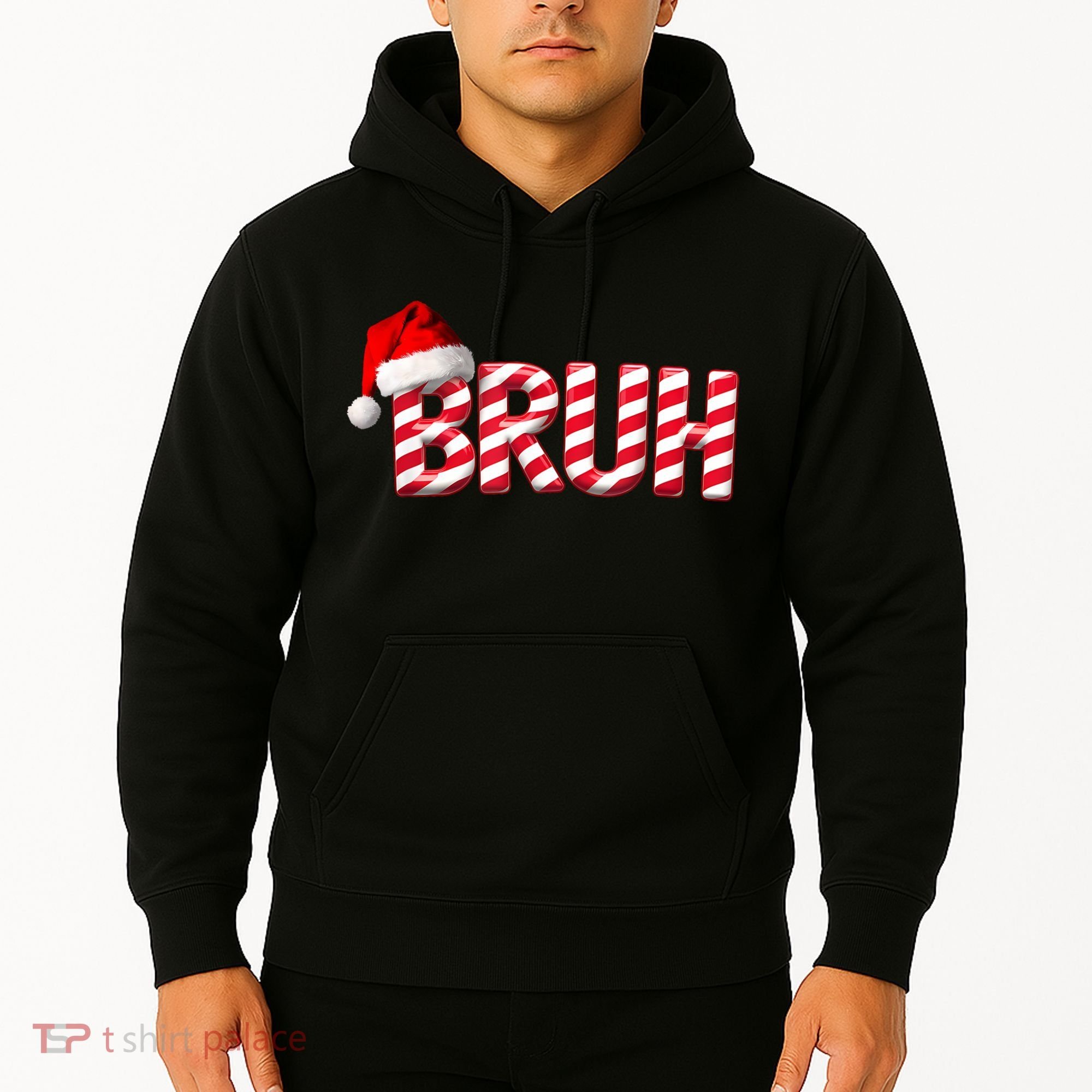 Bruh Christmas Candy Cane For Funny Xmas Bruh Hoodie