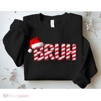 Bruh Christmas Candy Cane For Funny Xmas Bruh Sweatshirt thumb 2
