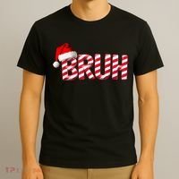 Bruh Christmas Candy Cane For Funny Xmas Bruh T-Shirt thumb 3