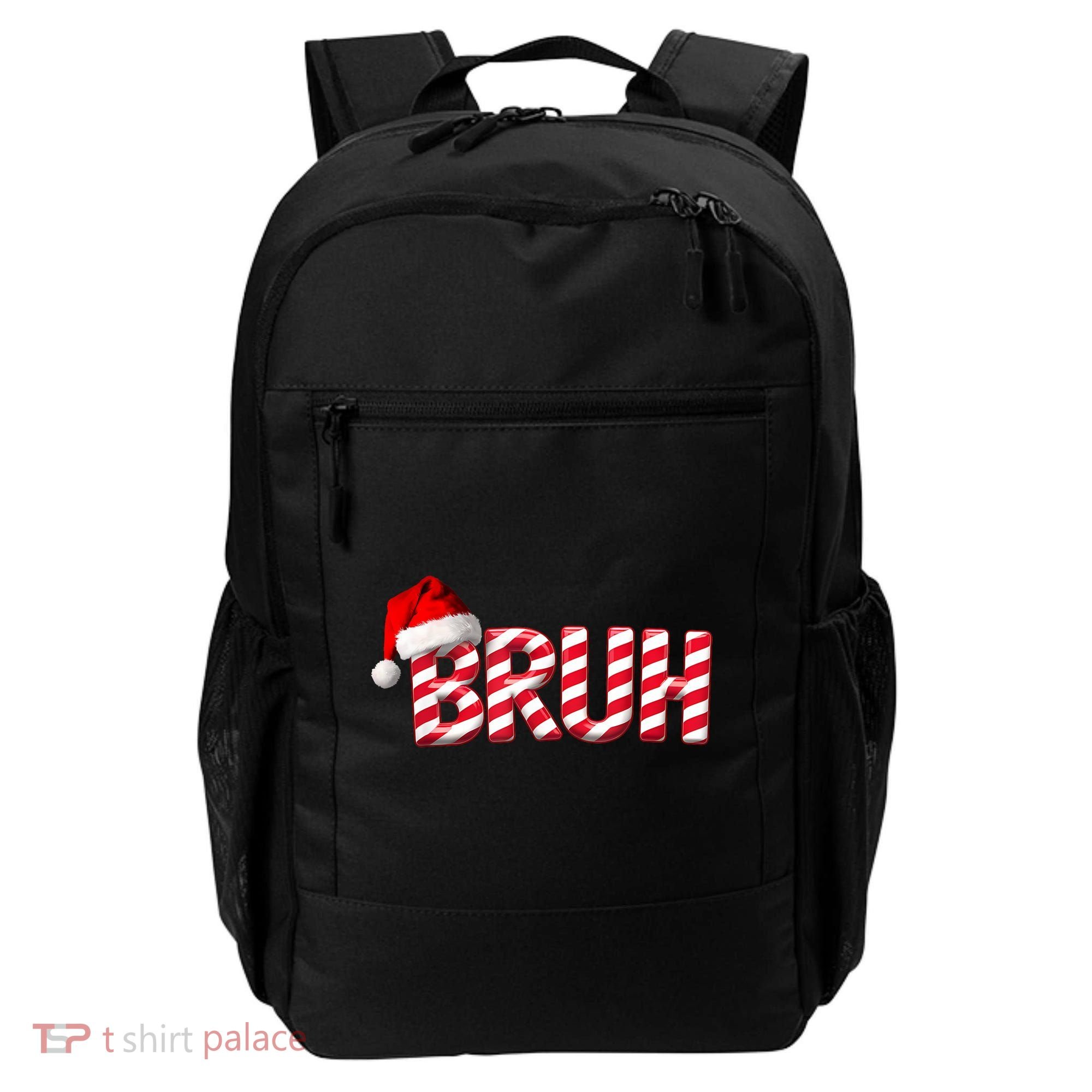 Bruh Christmas Candy Cane For Funny Xmas Bruh Backpack