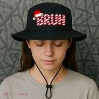 Bruh Christmas Candy Cane For Funny Xmas Bruh Bucket Hat thumb 3