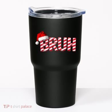 Bruh Christmas Candy Cane For Funny Xmas Bruh Tumbler