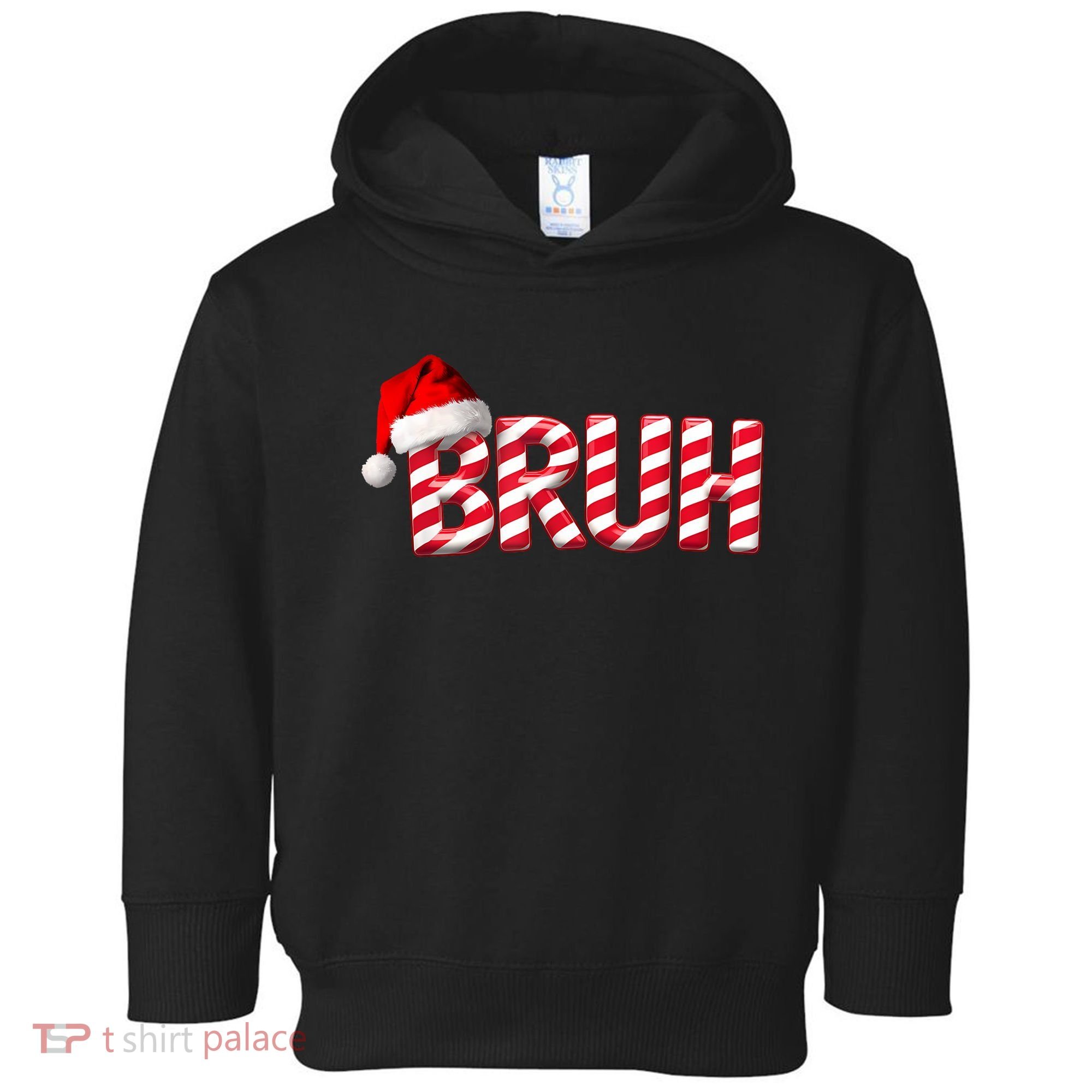 Bruh Christmas Candy Cane For Funny Xmas Bruh Toddler Hoodie