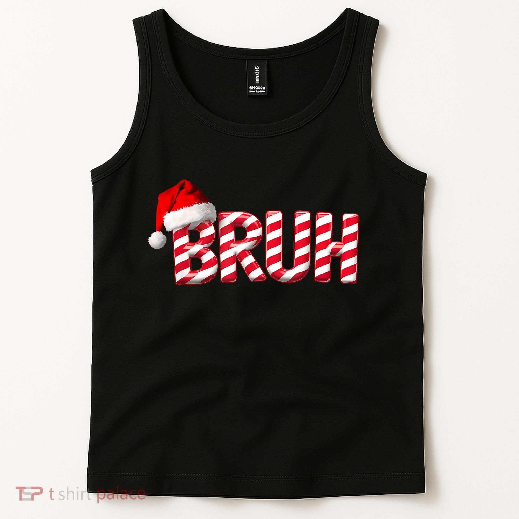 Bruh Christmas Candy Cane For Funny Xmas Bruh Tank Top