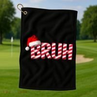 Bruh Christmas Candy Cane For Funny Xmas Bruh Golf Towel thumb 1