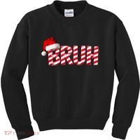 Bruh Christmas Candy Cane For Funny Xmas Bruh Kids Sweatshirt thumb 0