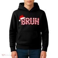 Bruh Christmas Candy Cane For Funny Xmas Bruh Kids Hoodie thumb 4