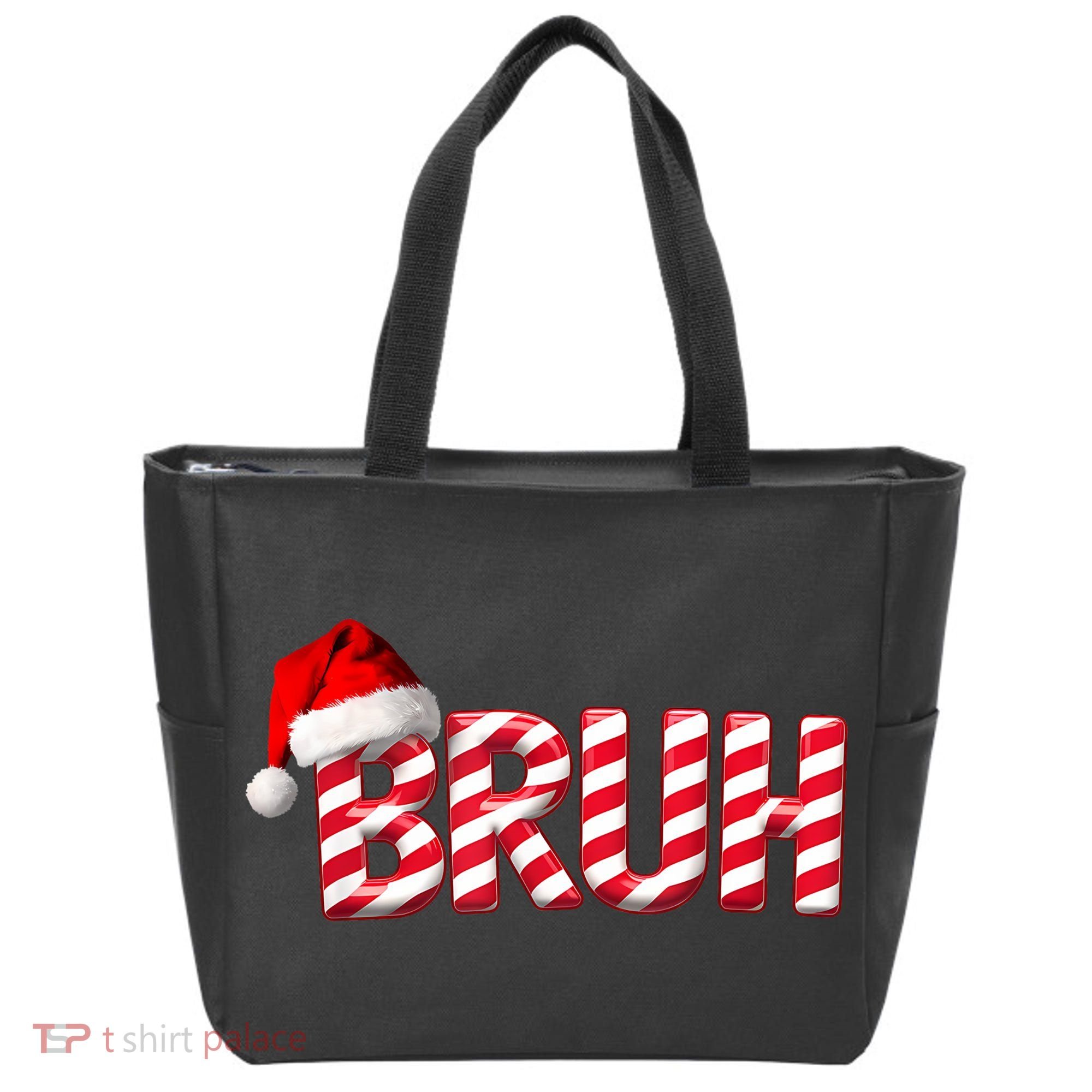 Bruh Christmas Candy Cane For Funny Xmas Bruh Tote Bag
