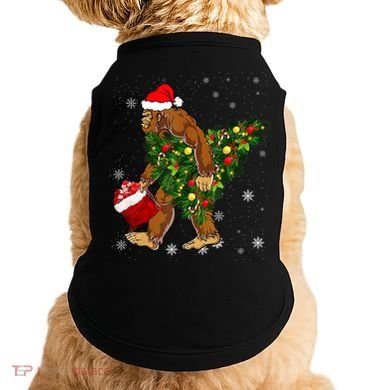 Bigfoot Carrying Christmas Tree Sasquatch Believer Pajama Doggie Tank