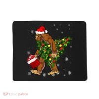 Bigfoot Carrying Christmas Tree Sasquatch Believer Pajama Mousepad thumb 0