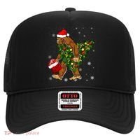 Bigfoot Carrying Christmas Tree Sasquatch Believer Pajama Hat thumb 0