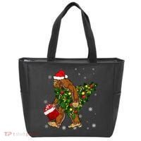 Bigfoot Carrying Christmas Tree Sasquatch Believer Pajama Tote Bag thumb 0