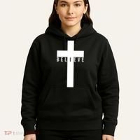 Believe Christian Cross Religious Hoodie thumb 5