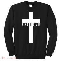 Believe Christian Cross Religious Sweatshirt thumb 0