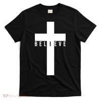 Believe Christian Cross Religious T-Shirt thumb 0