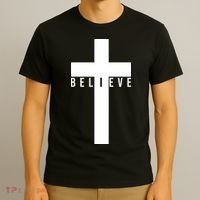 Believe Christian Cross Religious T-Shirt thumb 3