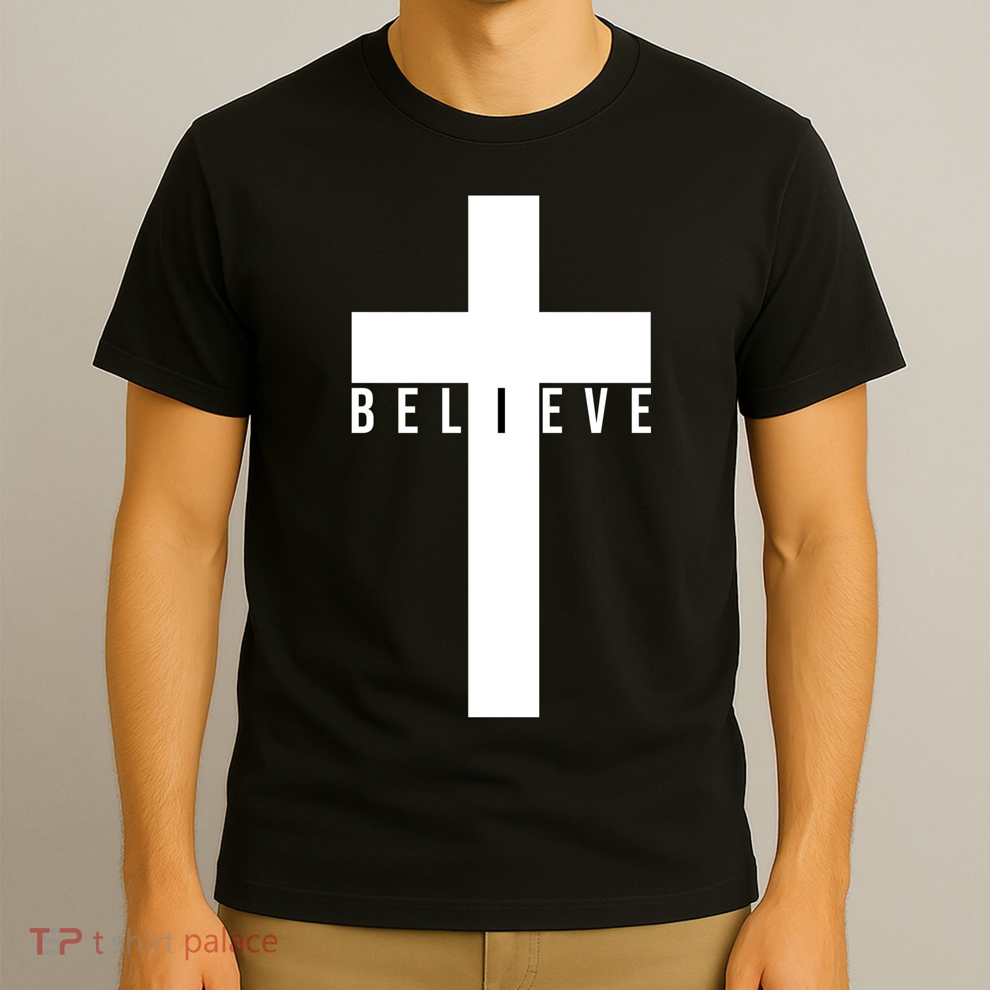 Believe Christian Cross Religious T-Shirt