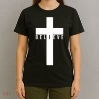 Believe Christian Cross Religious T-Shirt thumb 4