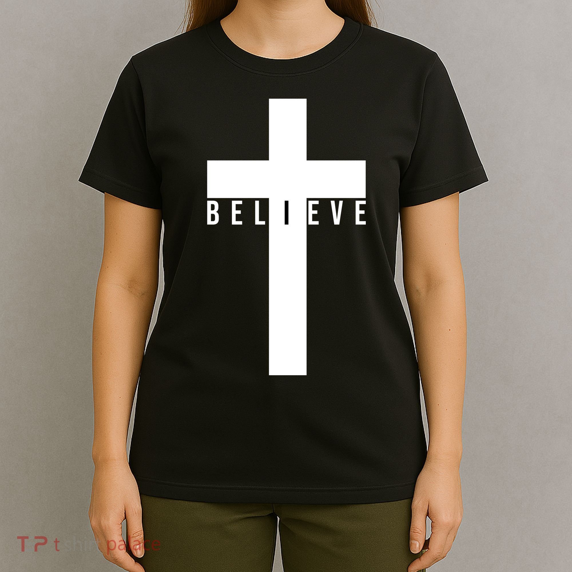 Believe Christian Cross Religious T-Shirt