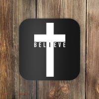 Believe Christian Cross Religious Coaster thumb 0