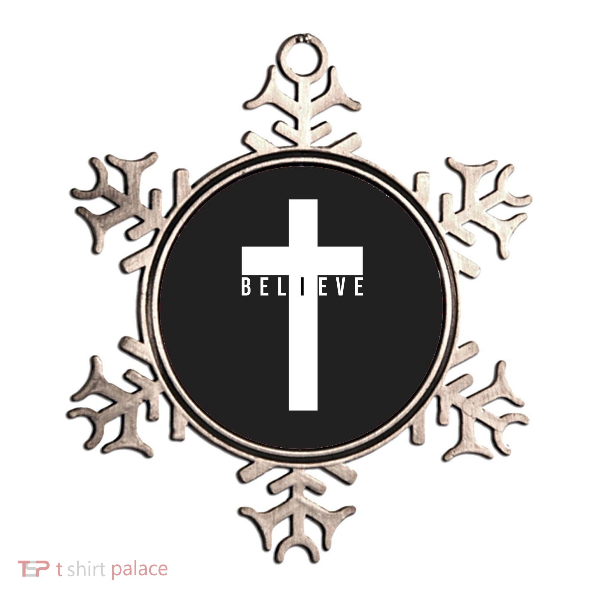 Believe Christian Cross Religious Ornament