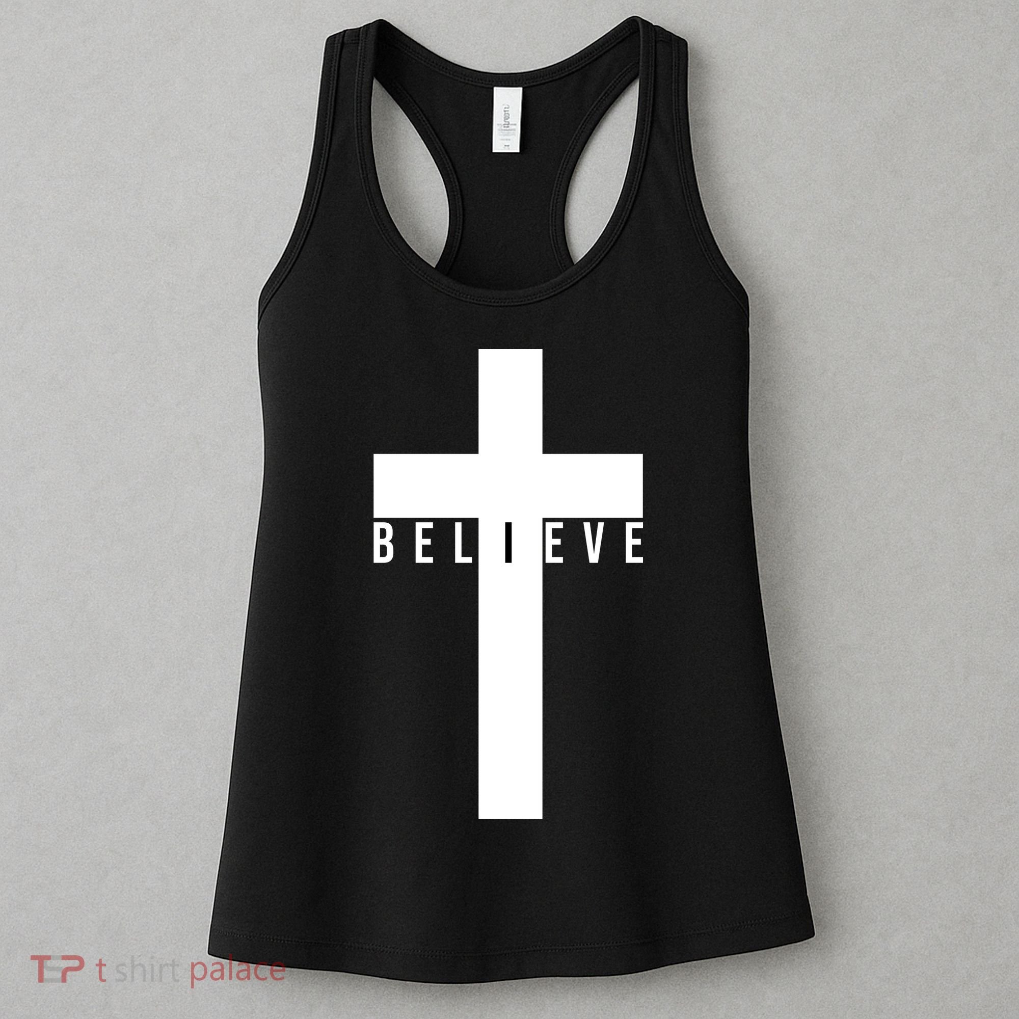 Believe Christian Cross Religious Women's Tank Top
