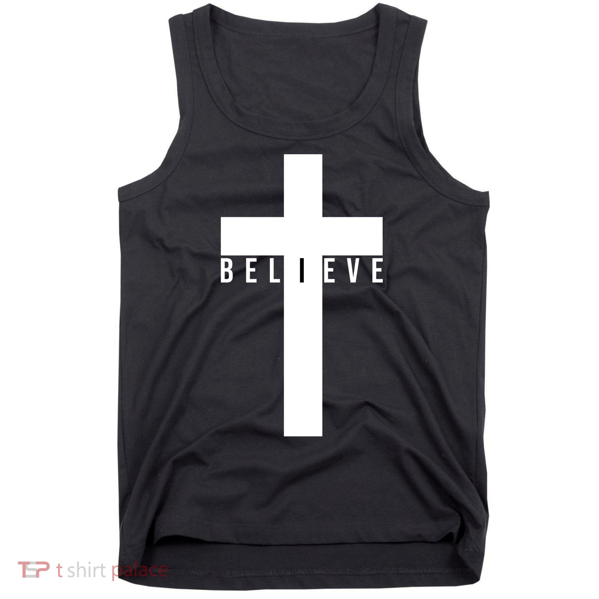 Believe Christian Cross Religious Tank Top