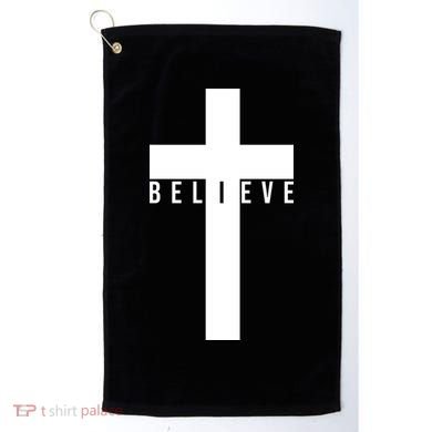 Believe Christian Cross Religious Golf Towel