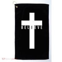 Believe Christian Cross Religious Golf Towel thumb 0