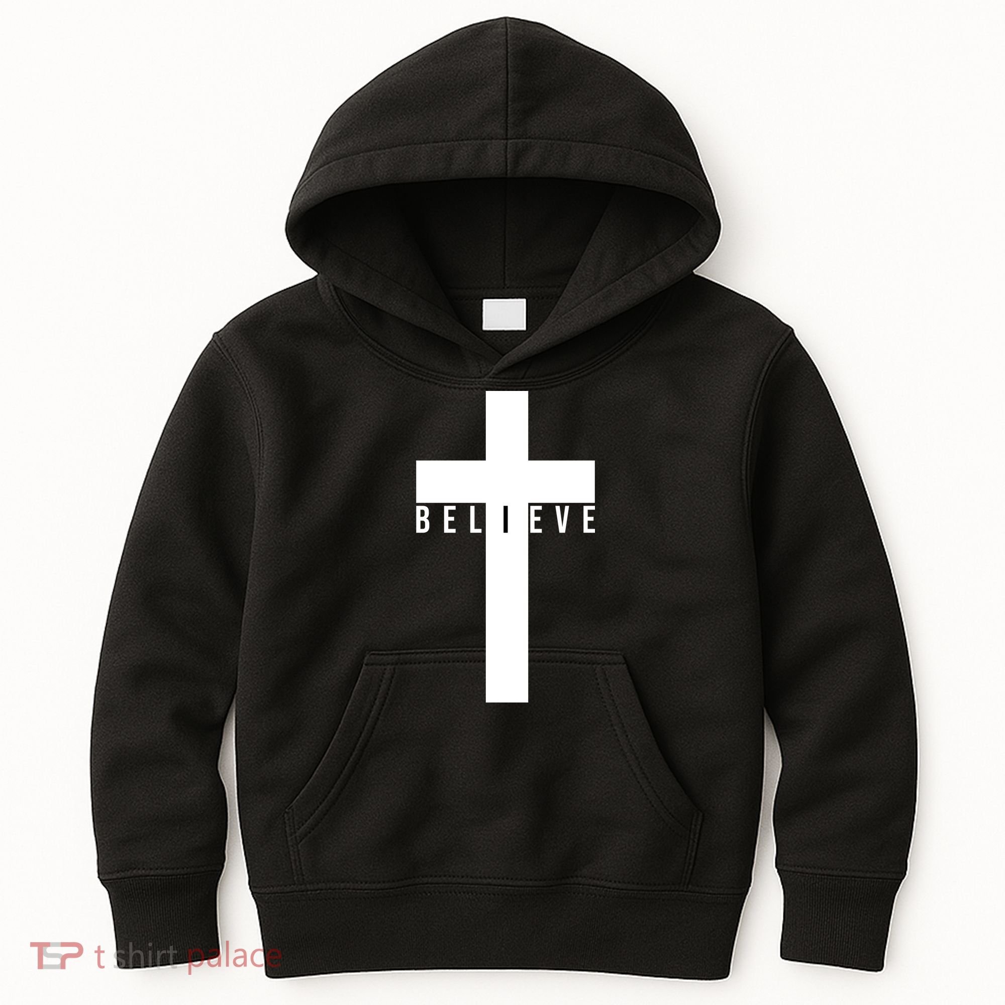Believe Christian Cross Religious Kids Hoodie