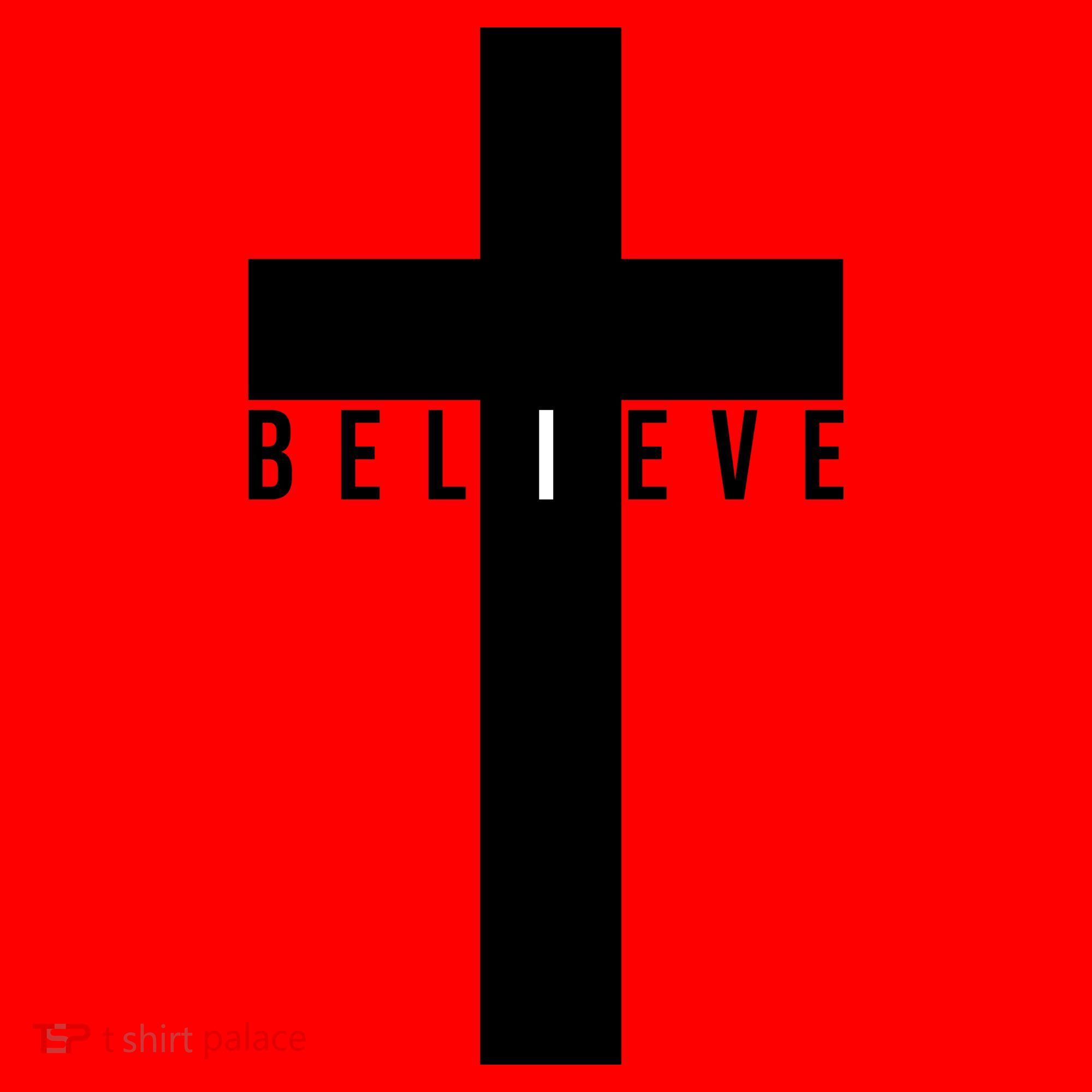 Believe Christian Cross Religious Santa Hat