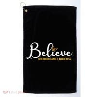 Believe Childhood Cancer Awareness Golf Towel thumb 0