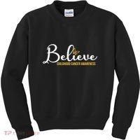 Believe Childhood Cancer Awareness Kids Sweatshirt thumb 0
