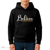 Believe Childhood Cancer Awareness Kids Hoodie thumb 4
