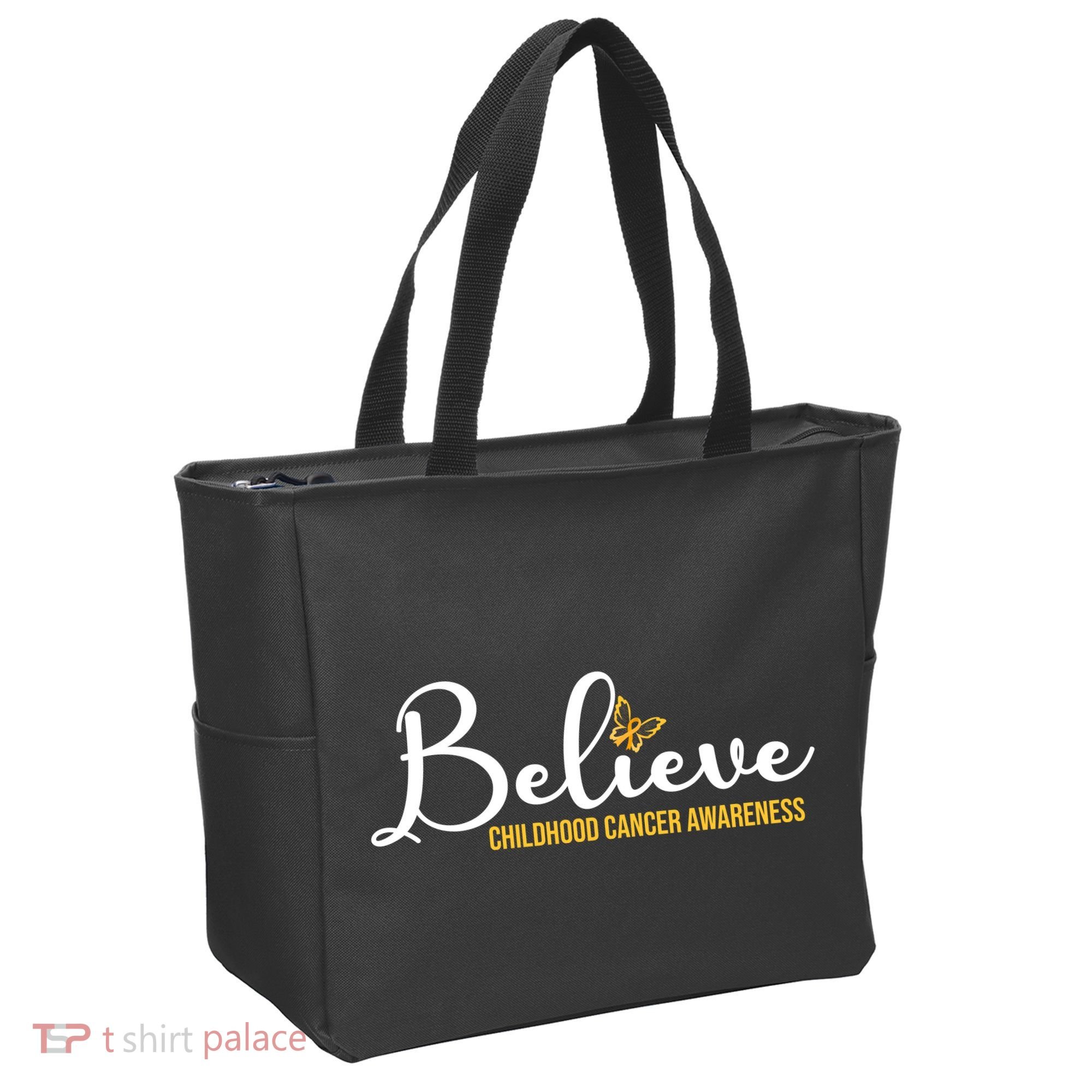 Believe Childhood Cancer Awareness Tote Bag