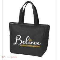 Believe Childhood Cancer Awareness Tote Bag thumb 3