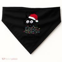 Black Cats Christmas It's Fine I'm Fine Everything Is Fine USA-Made Doggie Bandana thumb 0