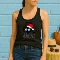 Black Cats Christmas It's Fine I'm Fine Everything Is Fine Women's Tank Top thumb 2