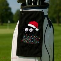 Black Cats Christmas It's Fine I'm Fine Everything Is Fine Golf Towel thumb 2