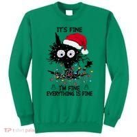 Black Cats Christmas It's Fine I'm Fine Everything Is Fine Sweatshirt thumb 0