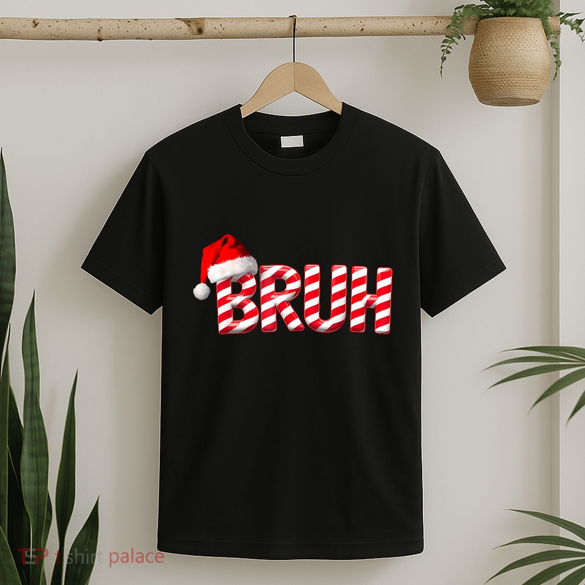Bruh Christmas Candy Cane For Teen Boy Funny Xmas Bruh T-Shirt
