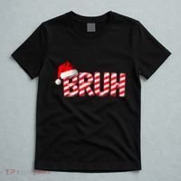 Bruh Christmas Candy Cane For Teen Boy Funny Xmas Bruh T-Shirt thumb 5