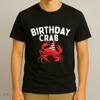 Birthday Crab Crustacean Animal Lover Beach Seafood T-Shirt thumb 3